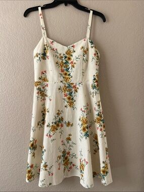 Old Navy Cream Sundress with Yellow & Pink Floral Print, women’s size M